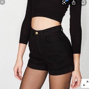 High waisted black American apparel shorts